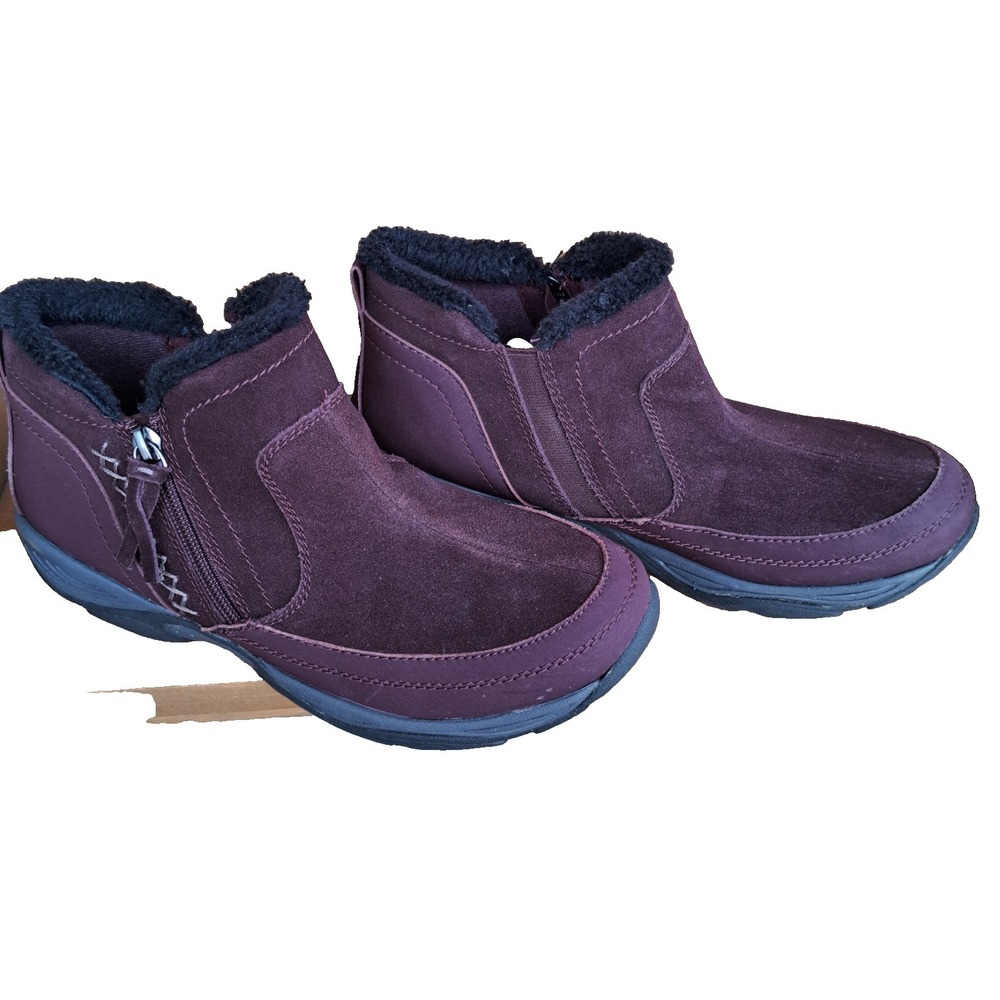 NEW Easy Spirit‎ Women's Burgundy Suede  Zipper Flat Ankle Boots 10 N